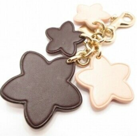 Coach Wildflower Bag Charm Key Chain 3D Leather Gold Chain Pink Multi Colors NWT - Picture 3 of 12